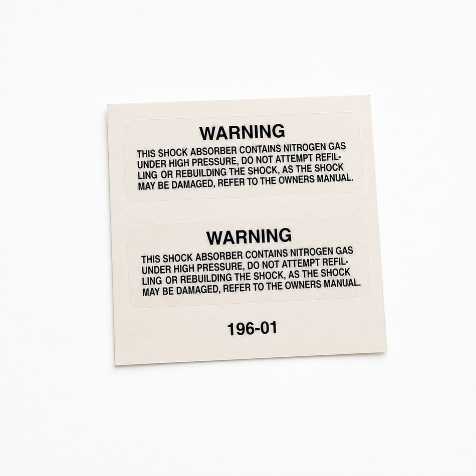 Ohlins warning Stickers 00196-01
